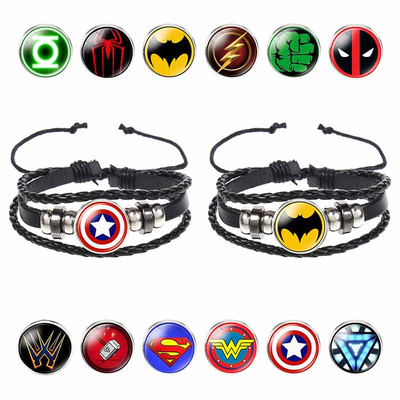 Fiasrel Marvel Heroes Glow-in-the-dark Bracelet PU Leather Night Lights Bracelets