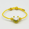 Fiasrel Lovely Colorful Lucky Cat Bracelet Simple Handmade Braid Rope Bracelet Cute Ceramic Cat Bracelet 