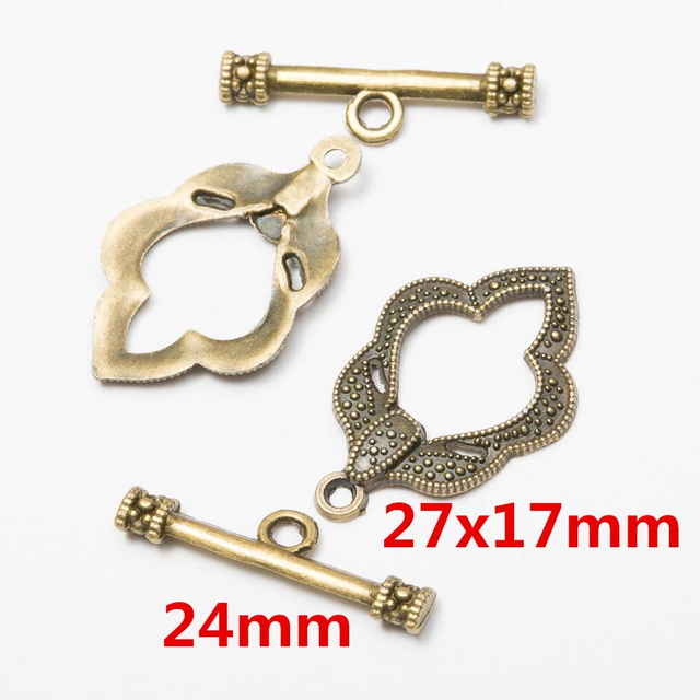 Fiasrel 10pcs Jewelry Making Accessories Heart Geometric Oval Connector Toggle Clasp