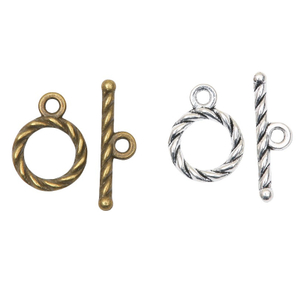 Fiasrel 10pcs Stainless Steel Twisted OT Toggle Clasp Connector Bracelet Necklace Fastener Ending Clasp Set