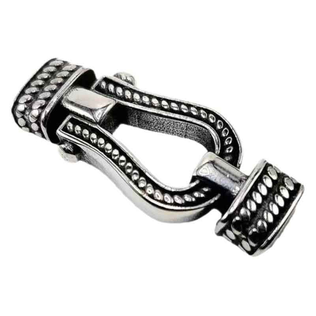 Fiasrel Punk Style New Simple Retro Stainless Steel Horseshoe Buckle 6 * 12mm