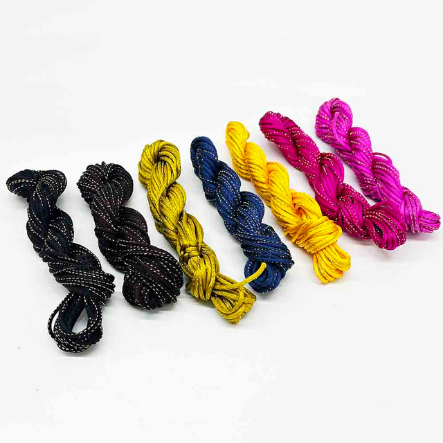 Fiasrel 2.5mm DIY Handmade Macrame Braided Cord String Polyester Nylon Thread with Golden Thread