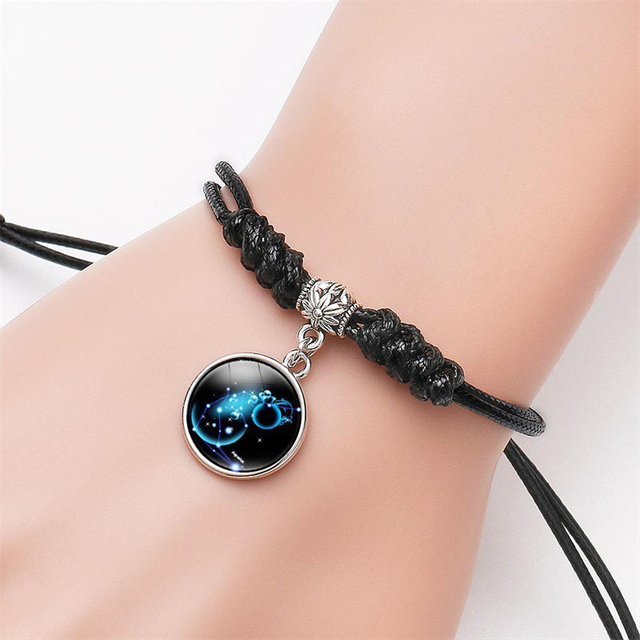 Fiasrel 12 Constellation Zodiac bracelet Adjustable Wristband Bracelets