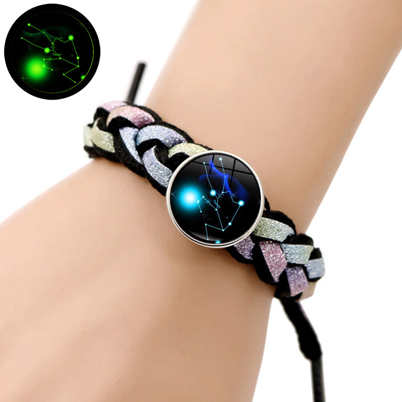 Fiasrel 12 Zodiac Signs Braided Bracelets for Couple