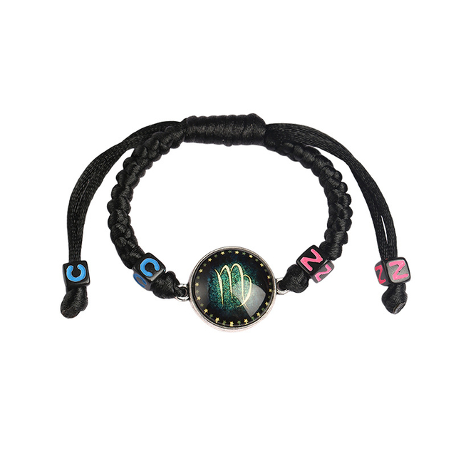 Fiasrel 12 Constellations Fashion Hand-woven Rope Bracelet European Jewelry Couple Bracelet