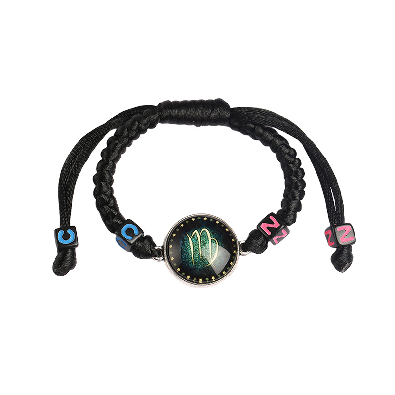 Fiasrel 12 Constellations Fashion Hand-woven Rope Bracelet European Jewelry Couple Bracelet