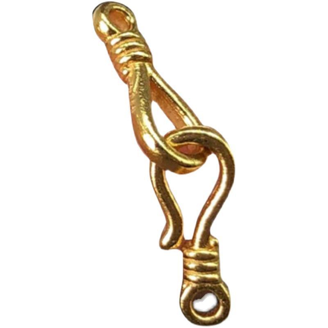 Fiasrel Retro 925 Sterling Silver Gold Plated Clasp Hook Shape Fishhook Type End Clasps for Jewelry Making Accessories