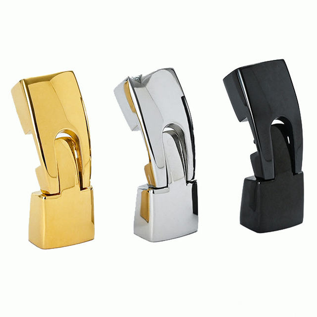 Fiasrel 2pcs 10 * 6mm Stainless Steel End Clasps Connectors Hooks Bracelets Surface Snap Lock Clasp Toggle Clasps