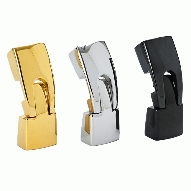 Fiasrel 2pcs 10 * 6mm Stainless Steel End Clasps Connectors Hooks Bracelets Surface Snap Lock Clasp Toggle Clasps