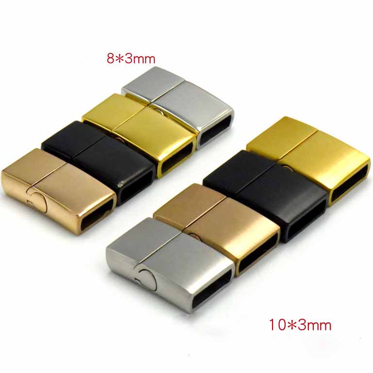 Fiasrel Handmade Jewelry Stainless Steel Clasps Leather Cord DIY Bracelet Making Connector Buckle Jewelry