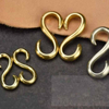 Fiasrel 5pcs 13*27mm Keychain Wallet Leather Craft Belt Clip Brass S Hook