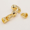 Fiasrel 2pcs 18K Gold Plated Spring Clasp Ladies Zircon Bracelet Pearl Connector Brass Toggle Jewellery Clasps