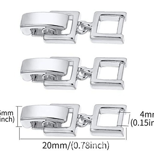 Fiasrel 3pcs White Rose Gold Plated Extenders Extension Buckles Clasps for Bracelet Necklace Jewelry Making