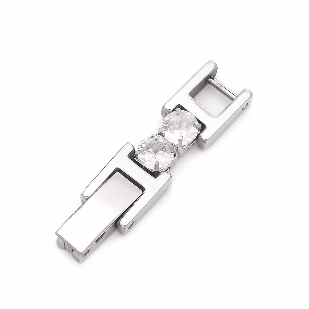Fiasrel Stainless Steel Extension Buckles DIY Handmade Accessories Zircon Bracelet Jewelry End Closure Buckle Clasp