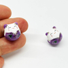 Fiasrel 5/10pcs Colorful Porcelain Charms Lucky Cat Ceramic Horizontal Hole Beads for DIY Jewelry Making Necklace Bracelet Craft Supplies 