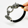 Fiasrel Stainless Steel Wolf Head Bracelet Viking Bracelet Norse Myth Wolf Bracelet