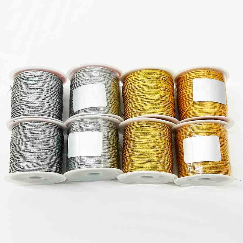 Fiasrel Gold Silver Cord 0.2mm 0.4mm 0.6mm 0.8mm 1mm Nylon Cord Thread String Rope Bead Wires for DIY Handmade Braided Jewelry Making
