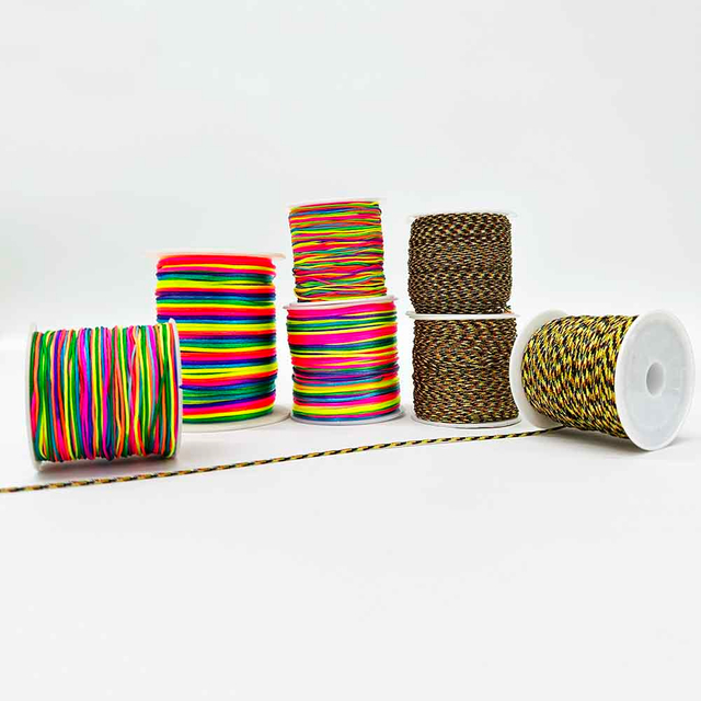 Fiasrel Jade Thread 0.6mm 0.8mm 1mm 2mm Five-color Hand-woven Rope Bracelet Multicolored Gold Thread String