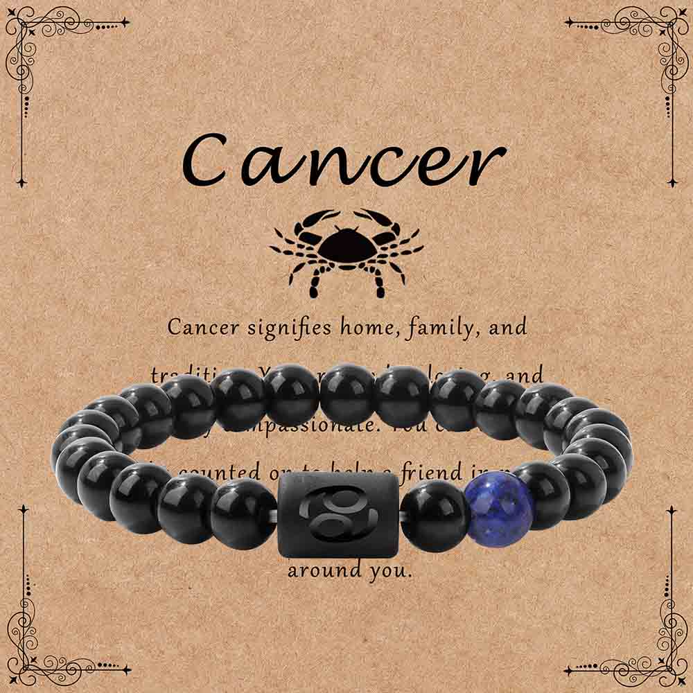 Fiasrel 12 Zodiac Couple Healing Real Precious Gemstone Stone Bracelet Crystals Fashion Jewelry Beaded Bracelet