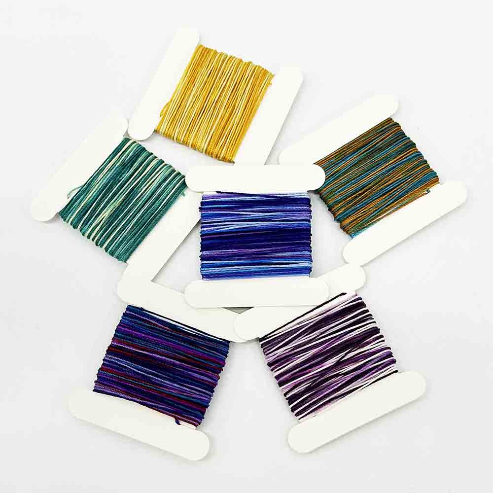 Fiasrel 9 Strands Gradient Colorful Polyester Rainbow Multicolor Sewing Thread