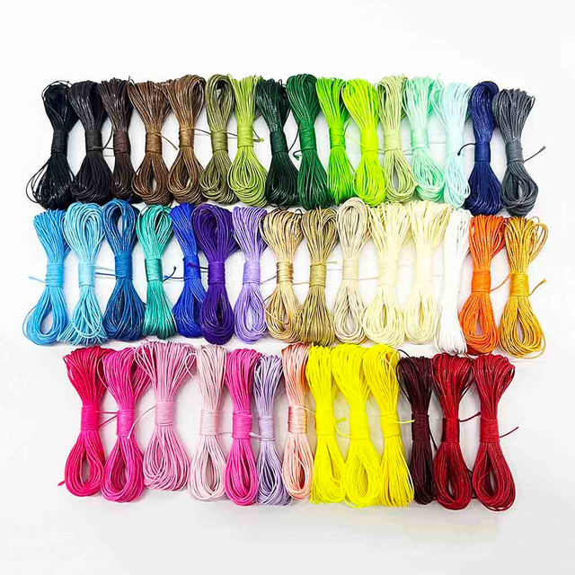Fiasrel 0.5mm 10yards/bundle 44Colors Jewelry Making Wax Rope String
