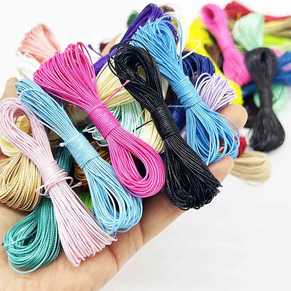 Fiasrel 0.5mm Waxed Cord Kit: 44color 10yards 200pcs Beads Wax Cord String Set