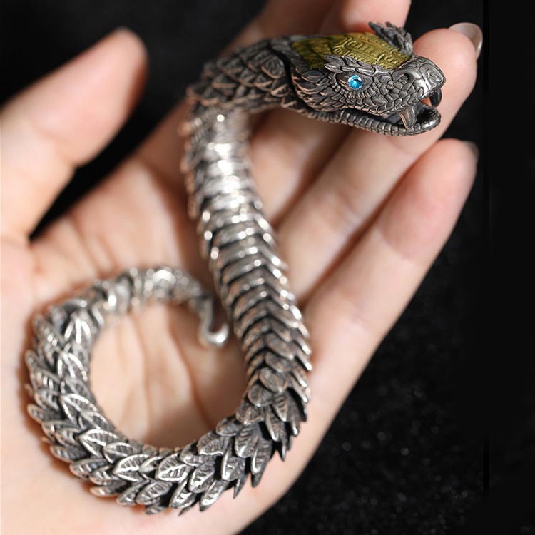 Fiasrel Serpentine Bracelet Men's Fashion ins Domineer Personality Retro Zodiac Collection Level Snake Bracelet Jewelry