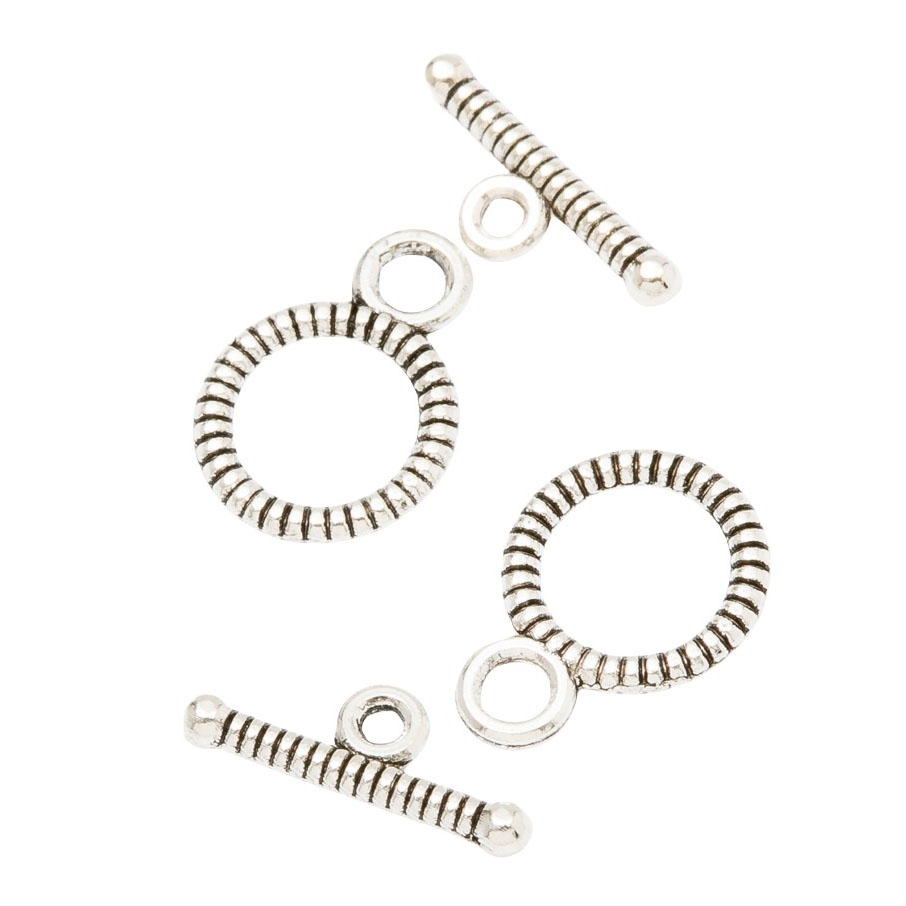 Fiasrel 10pcs Toggle Clasps Findings Buckle Connector Alloy Round OT Clasps