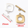 Fiasrel 10pcs Toggle Clasps Findings Buckle Connector Bracelet Necklace Jewelry Making Alloy Square OT Clasps