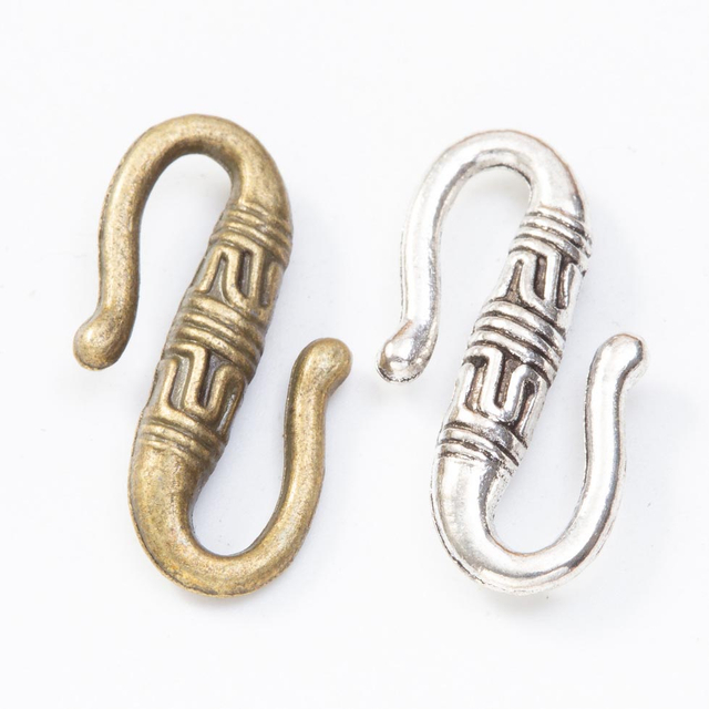Fiasrel 10pcs Alloy S-Buckle Connection S-Hook DIY Accessories Retro Buckle Head Bracelet Necklace Jewelry Findings Components