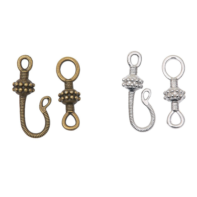 Fiasrel 10pcs Antique Bronze Tone Alloy Toggle Clasp Hook Metal Connectors OT Clasps