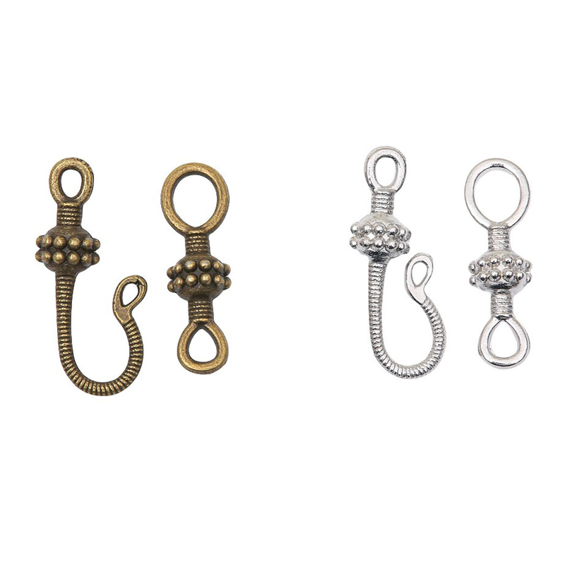 Fiasrel 10pcs Antique Bronze Tone Alloy Toggle Clasp Hook Metal Connectors OT Clasps