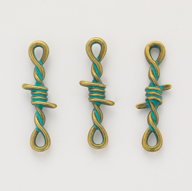 Fiasrel 10pcs Tiny Twisted Thorns Connectors Charms DIY Necklaces Bracelet Making Jewelry Accessory