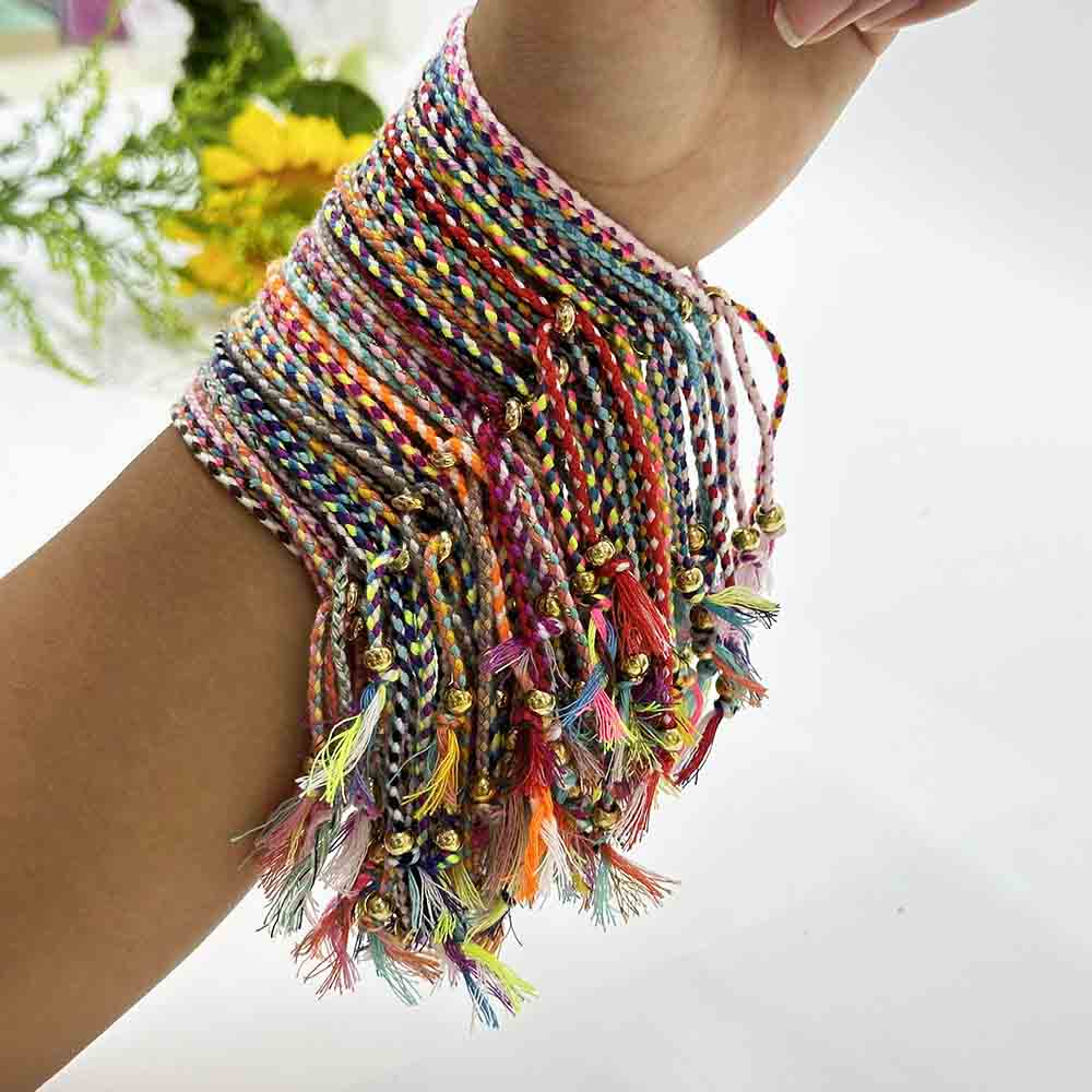 Fiasrel Bracelet Woven Rope Colorful Bracelet Jewelry Couple Men's and Women's Jewelry Accessories Adjustable Cotton Rope Bracelets