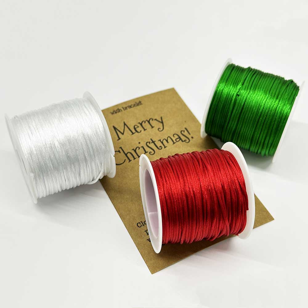 Fiasrel Christmas Thread Kit: 1.5/2.0/2.5mm Silky Macrame Braided Satin Cord Handmade DIY Woven Rope Nylon Chinese Knotting Cord for DIY Jewelry Making Home Decor