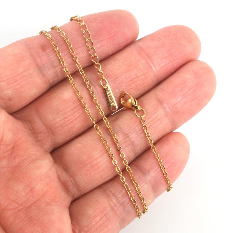Fiasrel 10pcs Stainless Steel Chain Necklace O Linked Chains for Jewelry Making