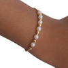 Fiasrel 1m Adjustable Bracelet 18K Gold Plated Anti-allergy Chain Round Beads Pull-out Brass Jewelry Female