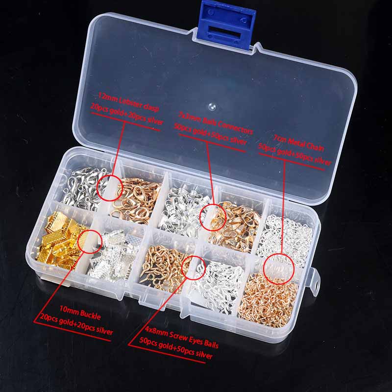 Fiasrel Alloy Set Horse Clip Clasp / Lobster Clasp / Open Jump Rings Jewelry Making Supplies Kit for DIY Jewelry Making Accessories