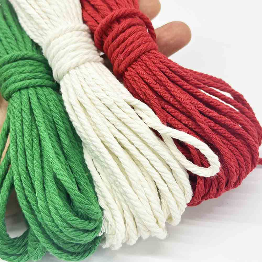 Fiasrel Christmas Thread Kit: 3mm 10/20Yards Fiasrel Cotton Cord DIY Handmade Cotton Rope Decoration Cotton Thread