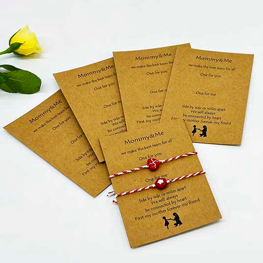 Fiasrel 20/50/100pcs Mother Daughter Bracelet Cards