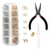 Fiasrel Lobster Buckle Jewelry Buckle Single Ring Open Ring 12 Grid Suit Manual DIY Jewelry Kit