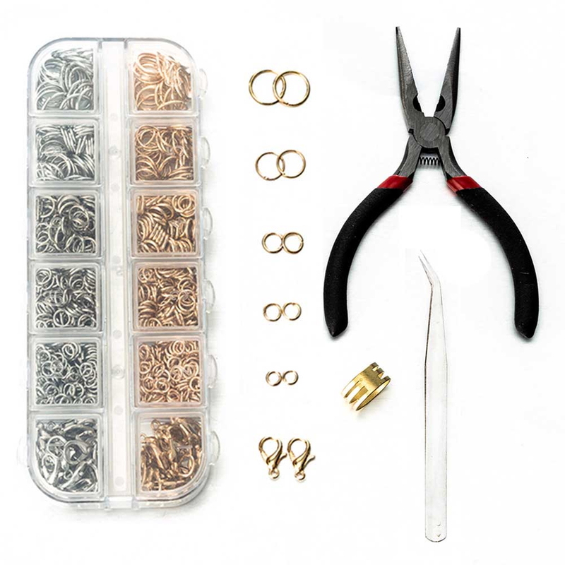 Fiasrel Lobster Buckle Jewelry Buckle Single Ring Open Ring 12 Grid Suit Manual DIY Jewelry Kit