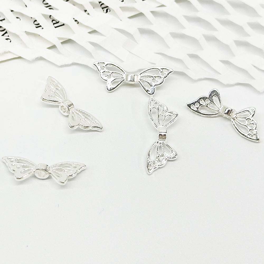 Fiasrel 20/50pcs Spacer Beads Butterfly Animal Wing for DIY Jewelry Necklaces Bracelets Keychains Phone Chains