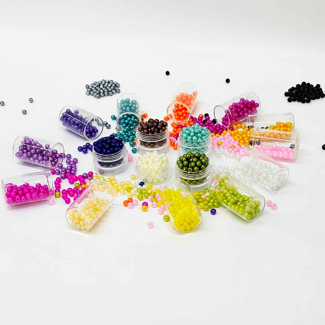 Fiasrel 100pcs DIY Beaded Charms 21 Colors Available String Beads for Bracelet Making