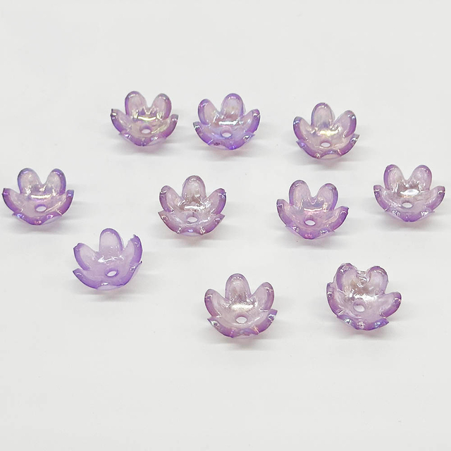 Fiasrel 50pcs Petal Beads for DIY Jewelry Making Bracelets Necklace Earrings