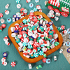 Fiasrel 50pcs Christmas Clay Beads Scattered Beads Santa Claus Snowman Christmas Tree Elk Soft Clay Sliced Beads