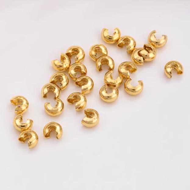 Fiasrel 20/50pcs Brass Clasp Connector Curved Moon Positioning Spacer Crimp Buckle Bracelet Accessories for Jewelry Making