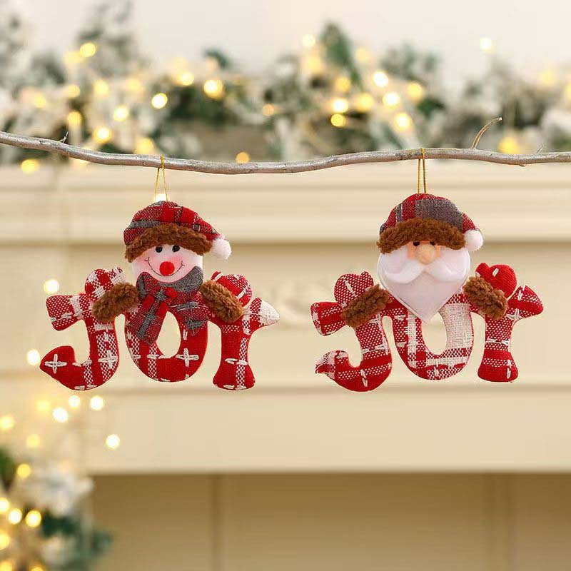 Fiasrel 1/4pcs Christmas Decorations Tree Hanging Gift Santa Elk Snowman Decoration Gift