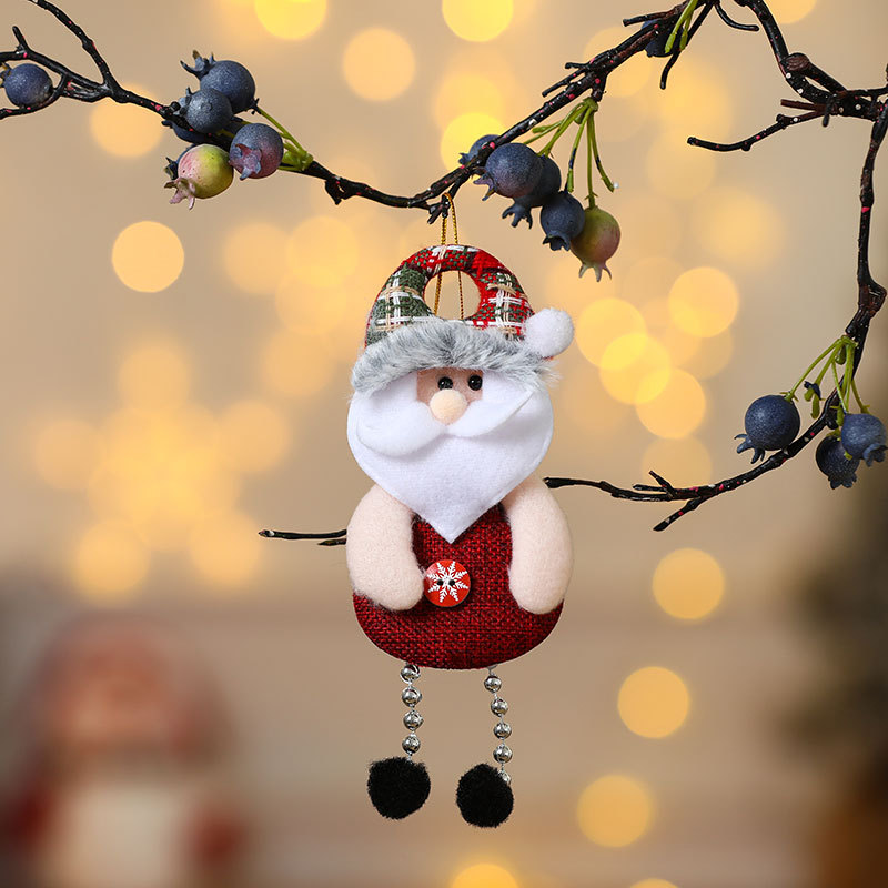 Fiasrel 1/4pcs Christmas Ornaments Santa Claus Snowman Hanging Tree Toy Doll Winter Holiday Home Decorations Kids Gifts
