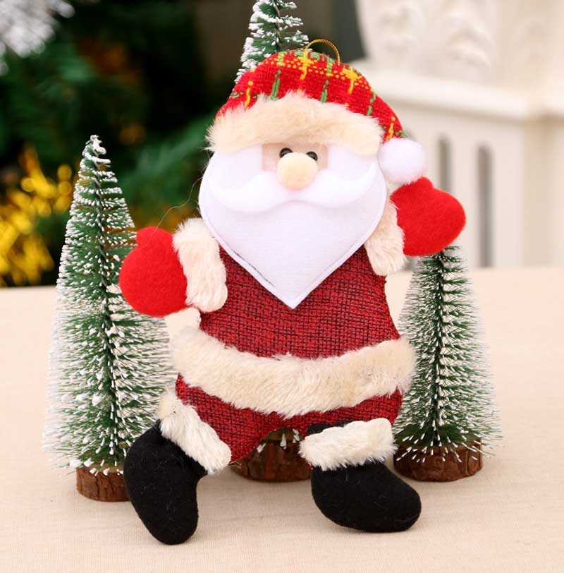 Fiasrel 1/4pcs Christmas Tree Accessories Dancing Old Man Snowman Deer Bear Cloth Puppet Christmas Decorations Gift